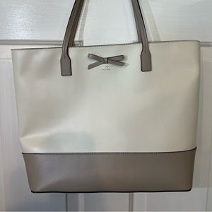 Cream and grey Kate spade tote